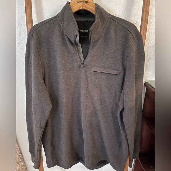 Prana Charcoal Quarter-Zip Jacket - Picture 1 of 5